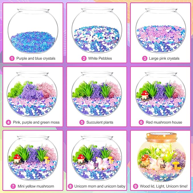 Light Up Unicorn Terrarium Kit For Kids