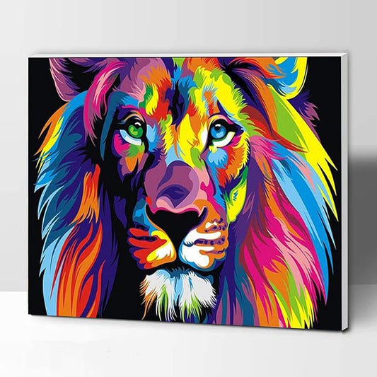 Painting By Numbers - Colorful Lion