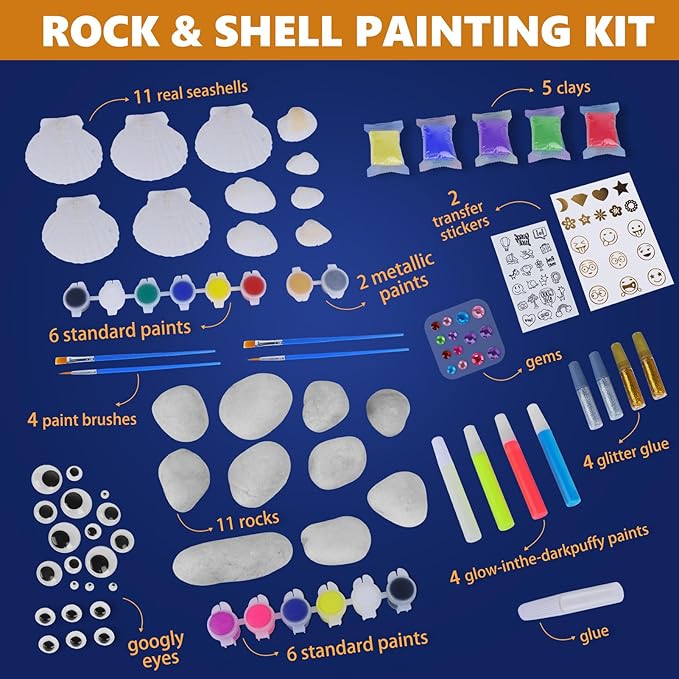 Sea Shell & Rock Painting Kit - pack of 2