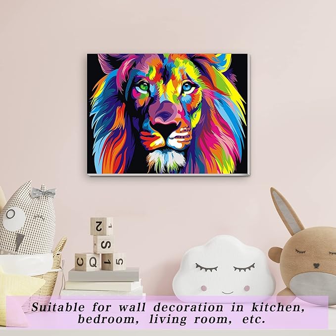 Painting By Numbers - Colorful Lion