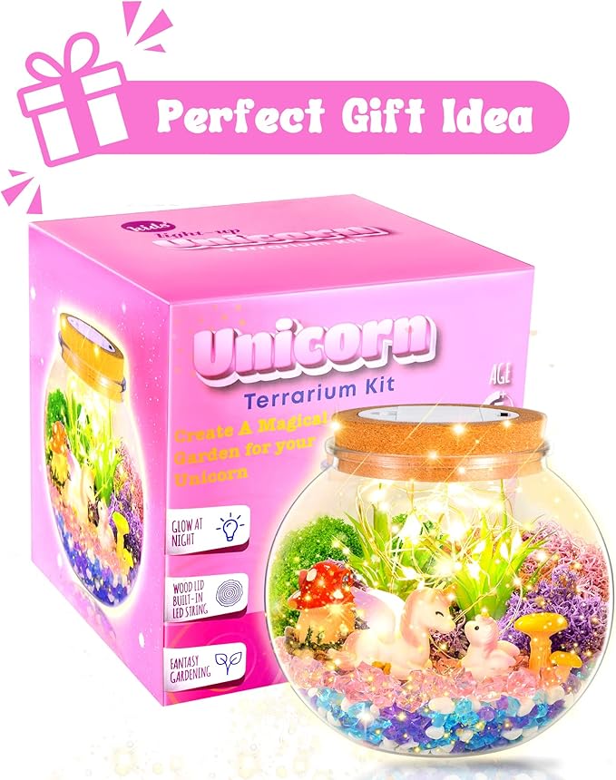Light Up Unicorn Terrarium Kit For Kids