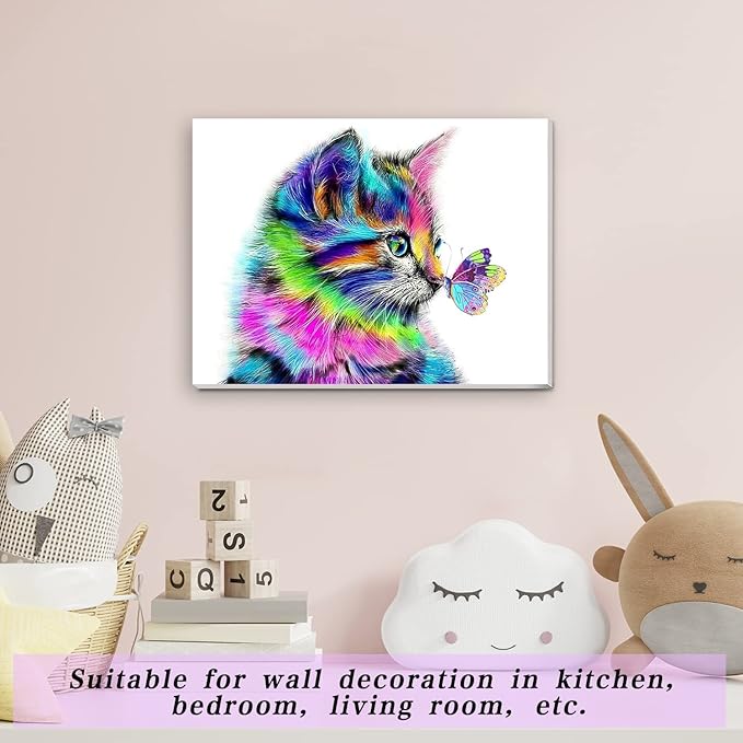 Painting By Numbers - Colorful Cats and Butterflies