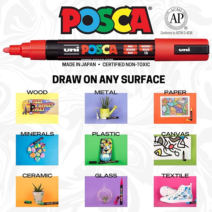 15 Posca Paint Markers, 5M
