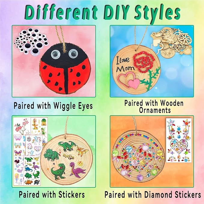 Wooden Arts And Crafts Kits For Kids with Gem Diamond Painting