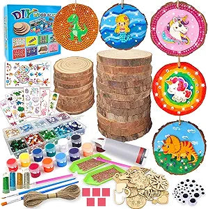 Wooden Arts And Crafts Kits For Kids with Gem Diamond Painting